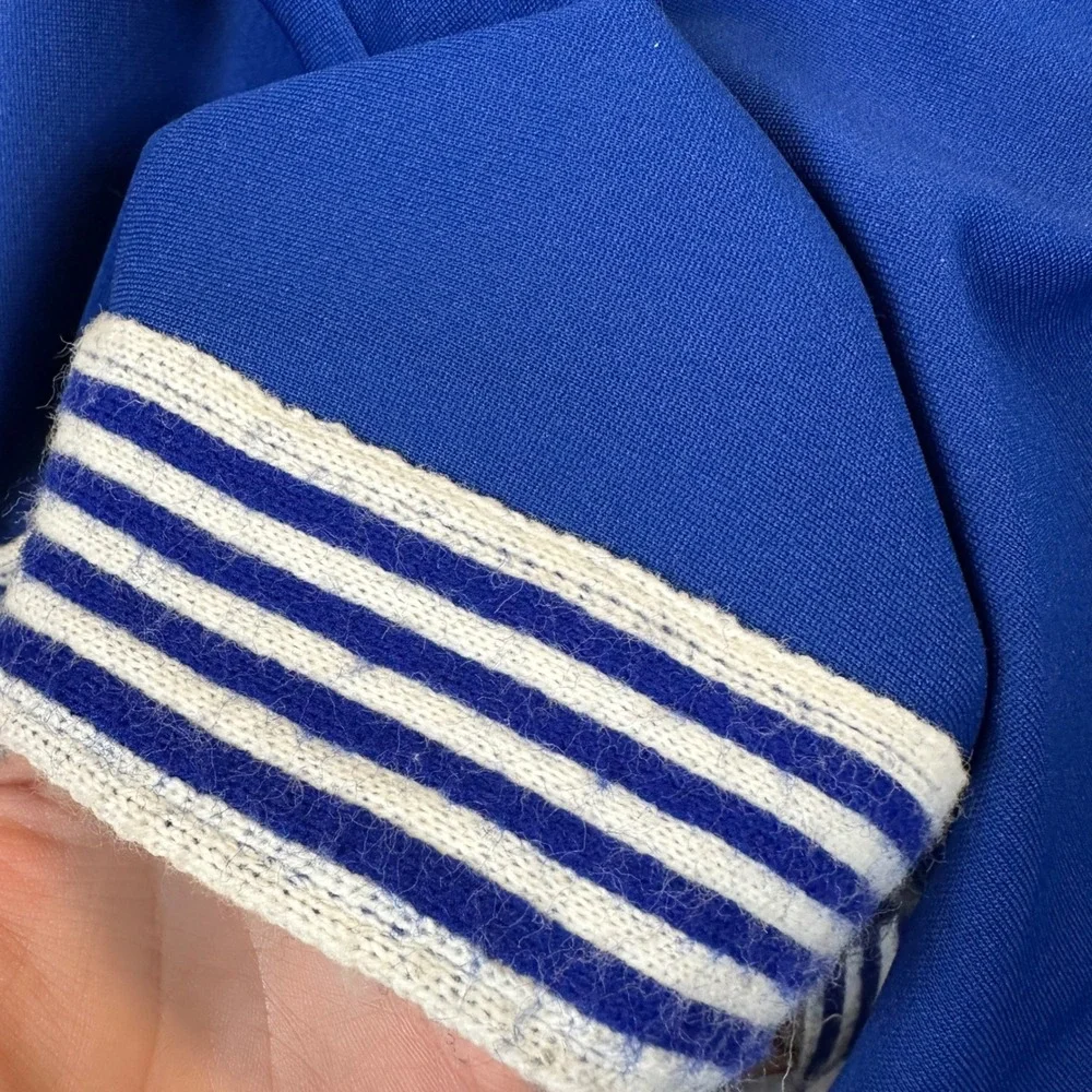 Vintage Cheerleader Uniform Set Blue White WHS Skirt Top Socks 70s Halloween
